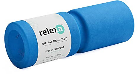 RELEXA Faszienrolle comfort | Ideal Zur Massage Bei Rückenschmerzen & Als Ergänzung Zum Fitness-Training | Angenehmes Material & Recyclebar | Blau