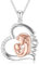 ROMANTICWORK Mutter Geschenke Sterling Silber Mutter Halsketten Mutter und Kind Liebe Herz Anhänger Halskette Schmuck Muttertag Weihnachtsgeschenke für Frauen Mutter Tochter