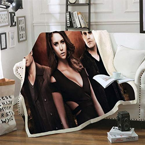 NICHIYO The Vampire Diaries Decke, Cartoon- und Animations-Fleecedecke für Erwachsene und Kinder, 100% Mikrofaser, für Schlafsofa und Sofa (7.150 x 200 cm)