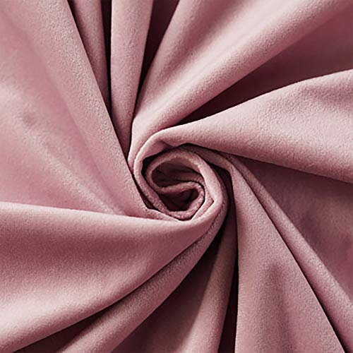 ZXC Samt Stoff NäHen 155 cm Breit 1m Meterware Zum NäHen Von Weich Und Elegant, MöBelstoff, MöBel Sitzbezug (Color: Hellgraues Rosa)