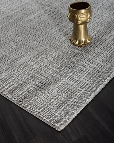 Mia's Teppiche Anna Wohnzimmer Teppich, Kurzflor, Grau, 160 x 230 cm