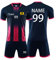 Personifizieren Fussball Trikot Kinder Erwachsene Hemd & Kurze Set mit Nummer Name Team Logo Fußball Trikot (Saphirblau)