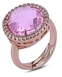 Boccadamo Anello con cristallo rosa