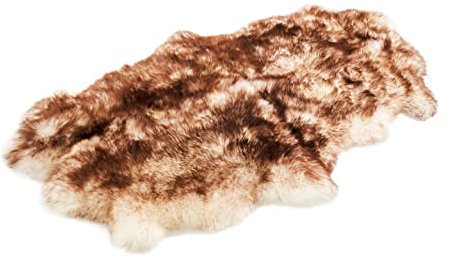 Cakla Lammfell Echt 200-190 cm x 110-120 cm - Schaffell Echt aus Zwei Lederseiten Genäht - Fellteppich Rothaarig - Deko Fell für Stühle und Sofa - Natürliche Lammfell Teppich Wohnzimmer