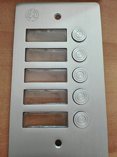 Eltas Pulsante Citofono Antivandalo Alluminio 5 Pulsanti Grigio Quadrupla Compatibile con Chime e Transformatore Eltas