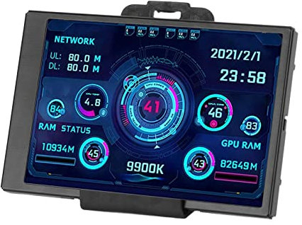 3.5 Inch IPS USB Mini Screen,PC Mini Display Screen CPU RAM HDD Data Temperature Display Computer Case Display,360 Degree Rotation,Only for Windows System
