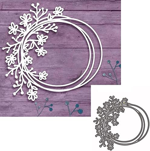 Blumenblatt-Stanzformen, Schablonen für Bastelprojekte, Scrapbooking, Fotoalbum, dekorative Prägepapier-Stanzformen für Kartenherstellung, Vorlage (runde Blumenranke)