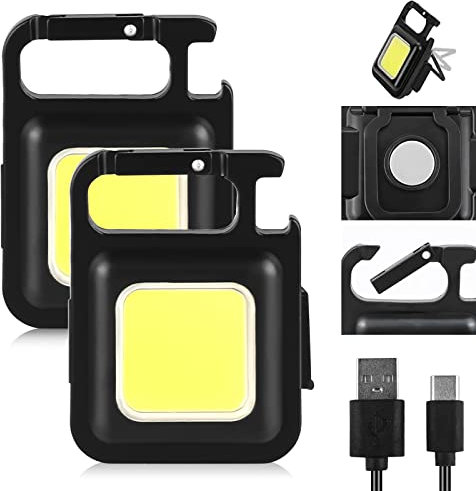 Aicharynic Mini LED Arbeitsleuchte, 2 Stück Inspektionsleuchten Wiederaufladbare Arbeitslampe Tragbare Taschenlampe Wasserdicht Mechaniker Licht für Camping Reparatur Notfall