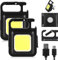 Aicharynic Mini lámpara de trabajo LED, 2 piezas de inspección lámpara de trabajo recargable linterna portátil resistente al agua luz mecánica para camping reparación emergencia