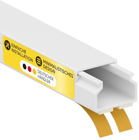 Kabelkanal aus hochwertigem PVC weiß Selbstklebend 2m - 1 Stück - 15x10mm