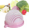 WlP Multi-Functional Fast Snap Salad Cutter Bowl Multi-Functional Fast Salad Cutter Bowl Safe Effective Fruit Vegetable Salads Maker Chopper Strainer Fresh Salad Slicer Bowl (Color : Pink)