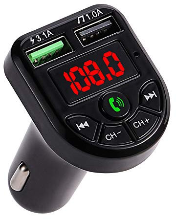 Bluetooth FM Transmitter Auto Kfz Radio Adapter mit Dual USB Ladegerät für Handy