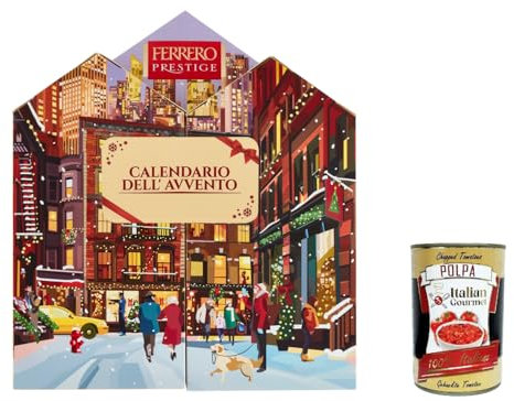 3x Ferrero Prestige - Adventskalender, 25 Spezialitäten, Ferrero Rocher, KÜSSCHEN CLASSICO, MON CHÉRI, Weihnachtsgeschenke, 250g + Italian Gourme polpa 400g