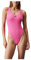 Calvin Klein Open Back One Piece Costume a Pantaloncino, Rosa Rosa, L Donna