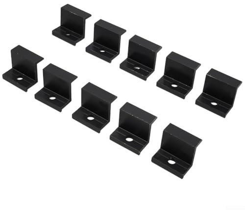 10Pcs PV Solar Panel End Clamp, Black Aluminum Alloy, Wide Applicability, Installation (30mm)