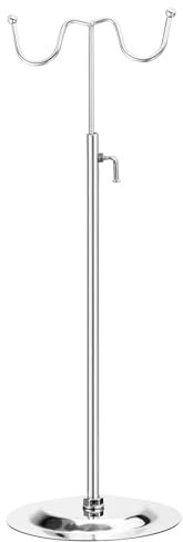 sourcing map Purse Display Stand 1Pack Adjustable Tabletop Double Hook Handbag Rack Metal Bag Holder for Retail Boutique Store - Silver