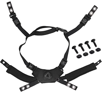 Verstellbare Kopfgröße, Helm-Kinnriemen, Kompatibler Nylon-Kinnriemen für Schnelle Anpassung des Mich Wendy-Helmknopfs (Black)