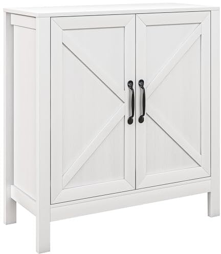 HOMCOM Buffet Meuble de Rangement Armoire de Cuisine avec 2 Portes et étagère réglable en Hauteur, Charme et Moderne, 80l x 35P x 85H cm