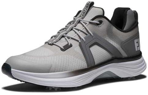 FootJoy Men's Hyperflex Golf Shoe, Grey/White/Charcoal, 6.5 UK Medium