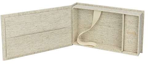 Elegant Foto-Box mit USB Slot. Geschenkbox für USB-Sticks und Fotoabzüge 13x18 cm (ohne USB) Aufbewahrungsbox Hochzeitsbox, Erinnerungsbox, Fotogeschenk (Natur, 21x21x5 cm)