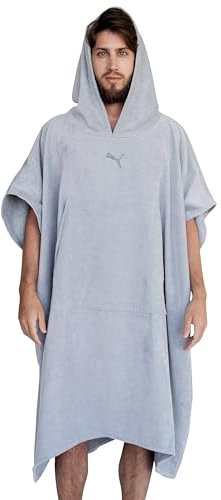 PUMA Badeponcho Damen und Herren - Unisex Bademantel - Badetuch mit Kapuze - shadow - Gr. S/M