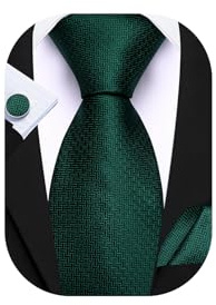 Barry.Wang Men Ties Silk Necktie Set Formal Solid Handkerchief Cufflinks Woven Wedding Business | Necktie Sets for Men,Silk Ties Handkerchief Cuff Links,Jacquard Woven,Fashion Wedding Business Party