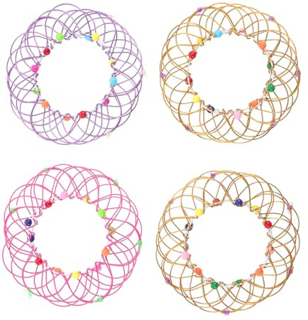 CATIEBYE 4stücke Mandala Blumenkorb Spielzeug Flexibles Drahtspielzeug Mit Formen Für Entspannung Und Kreativität Für Freunde Und Familie Vielseitig Einsetzbar Büro Und Meditation