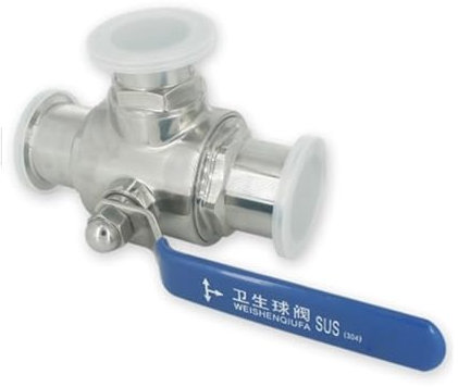 Sanitär-Kugelhahn aus Edelstahl 304, 76 mm, Typ Dreizangenzwinge, geeignet für Lebensmittel, selbstgemachtes Tagebuch (L Typ)
