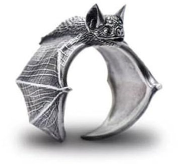 Generisch Vintage-Fledermaus-Ringe für Damen und Herren, Gothic, offener Fingerring, Halloween-Schmuck, Legierung für Männer und Frauen, Edelstahl, Kein Edelstein