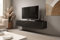 4ALL HOME TV-Schrank 160 cm Felix - TV-Lowboard - TV-Möbel - TV-Regal - Lowboard - Lamellen - Hochglanz - Fernsehtisch - Sideboard Hängend (Lamellen Schwarz)