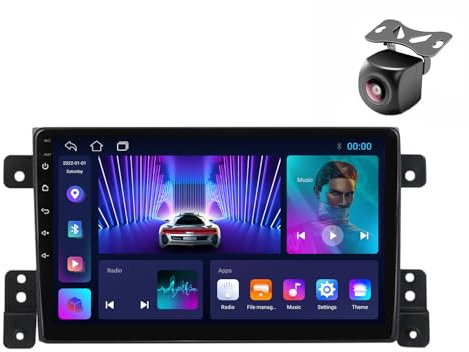 Android 14 Car Radio para Suzuki Grand Vitara 3 2005 2006 2007 2008-2015 2 DIN de Coche NAVEGACIÓN con Pantalla Táctil 9 Pulgadas Reproductor Multimedia Autoradio FM SWC Carplay (M100CP 4core 1+32G)