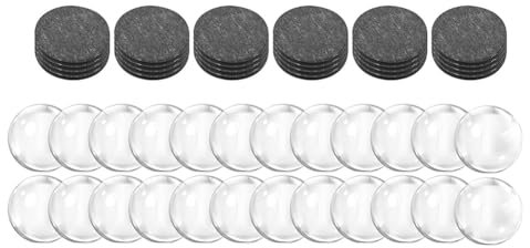 Qusedwey 24 Sets Kühlschrankmagnete für Basteln, Glas-Keramik-Magnete mit Selbstklebender Rückseite und Transparenten, Klaren Glaskuppel-Cabochons