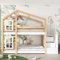 GYNGTLC Lettino per bambini con scivolo e scala, 90 x 200 cm, letto a soppalco per bambini, 2 reti a doghe (bianco con stoccaggio)