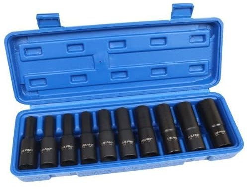 US PRO Tools 10pc 1/2 DR Deep Impact E Star Torx Sockets E8 - E24 7524