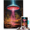 Herausforderndes Spiel EIN Mädchen und Ihr UFO Puzzle 1000 Teile für Erwachsene 26x38cm Geschenke für Freunde und Familie für und ab 14 Jahren