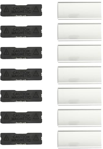 7 Stück Namensschilder Magnet, Namensschilder für Kleidung Magnet, Namensschilder für Kleidung für Kleidung mit Doppelmagnet und Papierschlitz 72 x 32 mm