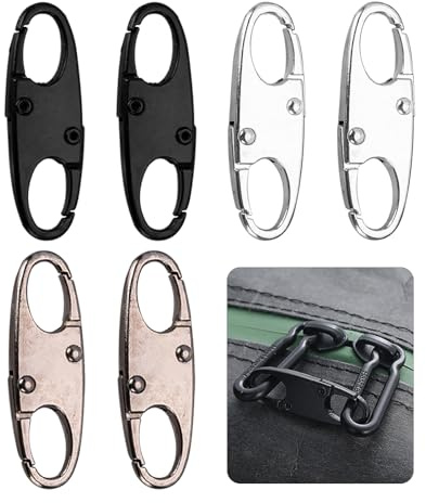 6PCS Anti Theft Zipper Lock Clips, Double Opening Snap S Carabiner Zipper Pull Locks, Mini S Hook Clips for Backpacks, Travel, Camping and Fishing