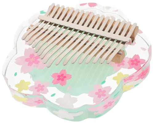 Kalimba Kleiner Daumenklavier 17 Tasten Grün für Weihnachten Feier | Holz, Acryl, Metall und Stahl, Ergonomische Form, Glatte Oberfläche, für Zuhause und Bühne