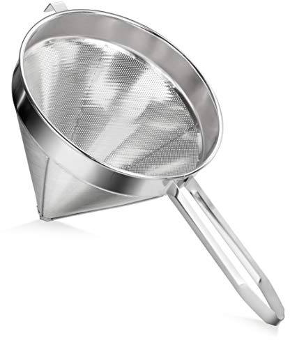 New Star Foodservice China Cap/Chinois Strainer, 18/8 Stainless Steel, 7-Inch, 3mm Coarse Perforations