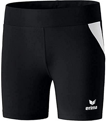 Erima Damen atletisk Tight kurz, Schwarz/Weiß, 44 EU
