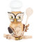Drechslerei Kuhnert - Rauchfigur/Räucherfigur - Eule Koch aus Massivholz - ca. 15 cm - Made in Germany