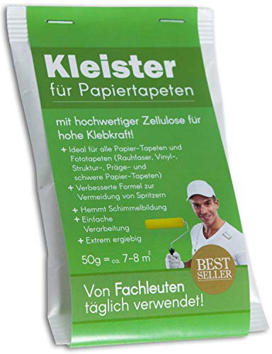 murando - Tapetenkleister Papier Tapete Kleister Fototapete 50g (ca. 7-8 m2) - Ideal für Fototapeten, optimales & praktisches Dosieren 1 x 50g Päckchen