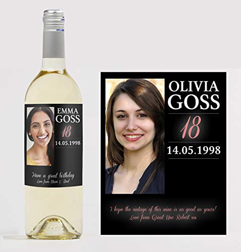 forefrontdesigns Personalised Photo Wine Bottle Label – Custom Wine Labels & Stickers for Bottles – Perfect for Weddings, Birthdays, Anniversaries & Special Events