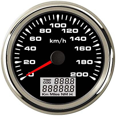 ELING Auto Motorrad GPS Tachometer Velometer 0–200 km/h Geschwindigkeit Kilometerzähler Kilometerstand mit Hintergrundbeleuchtung 85 mm