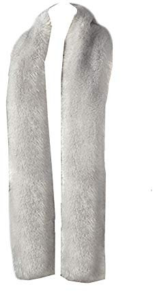 Écharpe Fausse Fourrure de lapin Foulard Femme Hiver Automne Chaud Cache-col Châle Longue Vintage Étole Classic Couleur Pure Luxueux Vogue Écharpe Cadeau de Noël 185à—15cm, Gris Clair, Taille unique