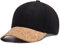 Baseballcap Classic Kork Klassische Cap mit Kork Schirm verstellbar (Schwarz)