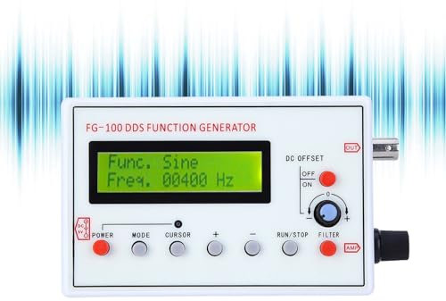 Eujgoov FG-100 Generatore di funzioni Contatore generatore di segnale DDS, 1HZ-500KHz Generatore di segnali funzionali DDS Misuratore di frequenza Modulo sorgente di segnale Contatore di frequenza, Ge