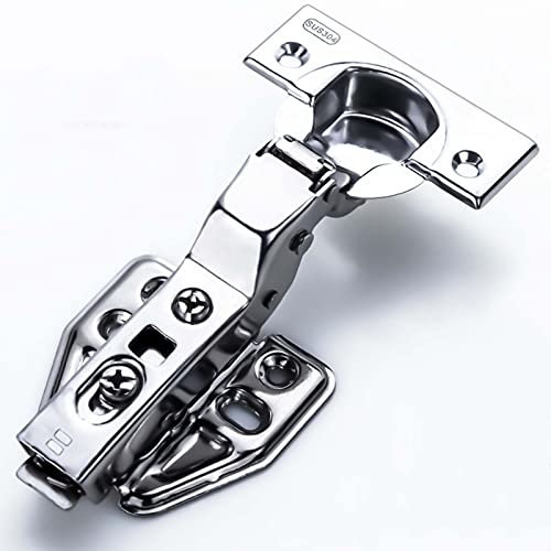 LTLGHY 10 Stück Hydraulisch Scharniere, Automatikscharniere Mit Integriertem Dämpfer Schranktür Scharniere Topfscharnier Für Küchenschrank Kleiderschrank,Big Bend