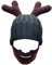 YEKEYI Warme Wintermütze für den Winter, Strickmütze, Skimütze, Geweih, Mütze, Ohrenklappe, Winter, warme Kappe für Herren, Damen, Kinder, Schwarz , 58