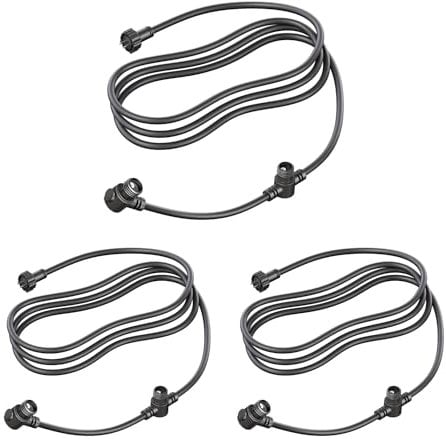 ledscom.de 3 Stück 2-Fach Verteiler für Stecksystem NEMO (IP44), 3,1 m, schwarz